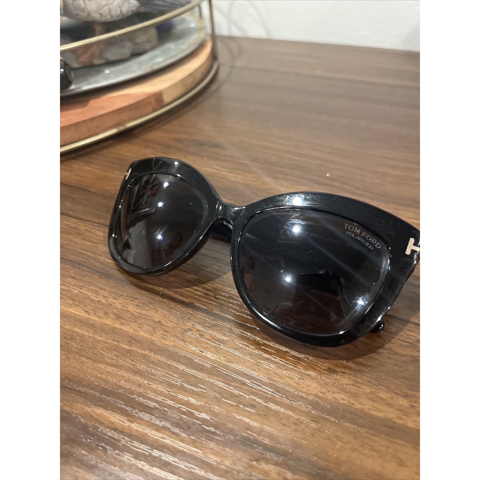 Tom Ford Alistair Tf524 01d Women's Black Cat Eye Polarized Sunglasses 56-16-140